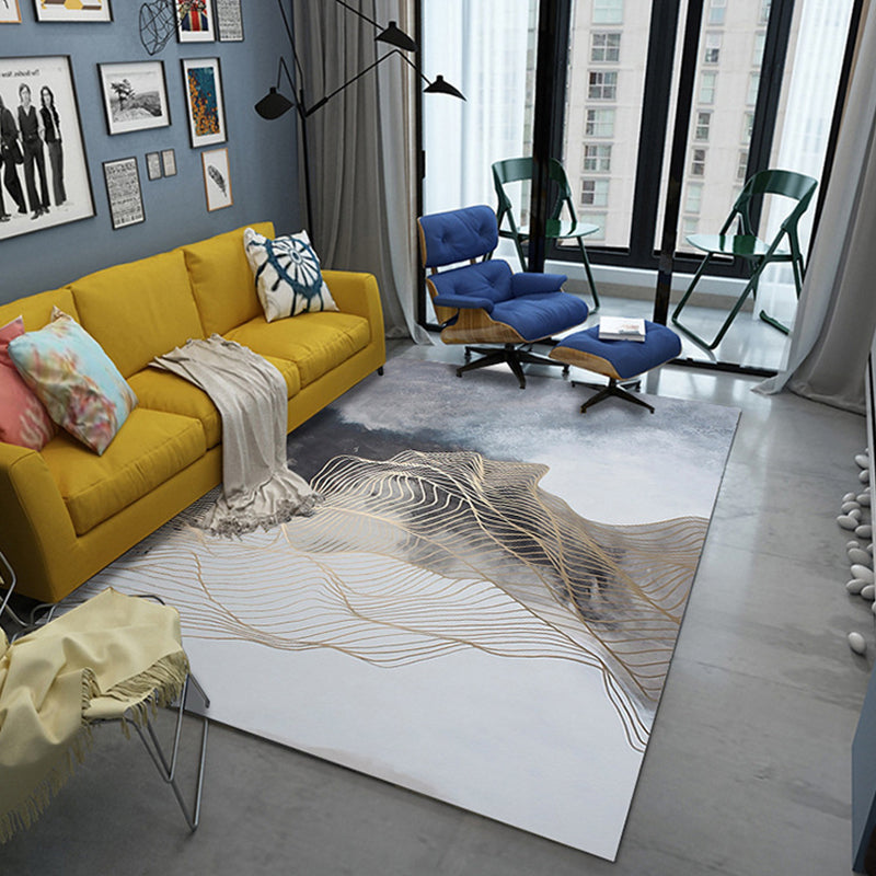 Punky Abstract Print Rug Multi-Color Modern Style Rug Synthetics Non-Slip Backing Machine Washable Pet Friendly Rug for Home Deco Light Gray Clearhalo 'Area Rug' 'Modern' 'Rugs' Rug' 2317035