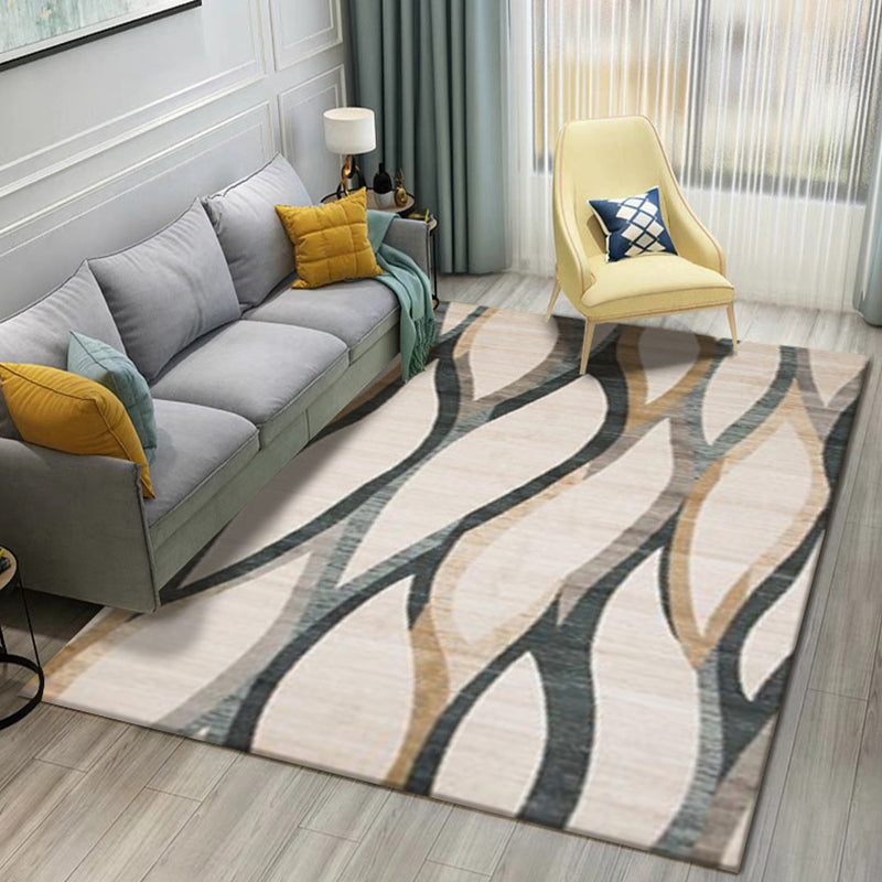 Modern Geometric 3D Printing Rug Multi Colored Polyester Rug Anti-Slip Backing Stain Resistant Washable Carpet for Living Room Clearhalo 'Area Rug' 'Modern' 'Rugs' Rug' 2317211