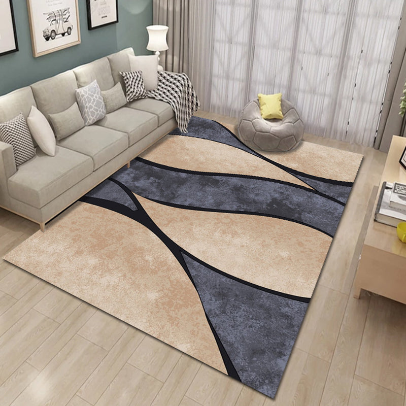 Novelty 3D Printing Geometric Rug Multi Colored Modern Rug Polyester Stain Resistant Non-Slip Machine Washable Rug for Room Camel Clearhalo 'Area Rug' 'Modern' 'Rugs' Rug' 2317377