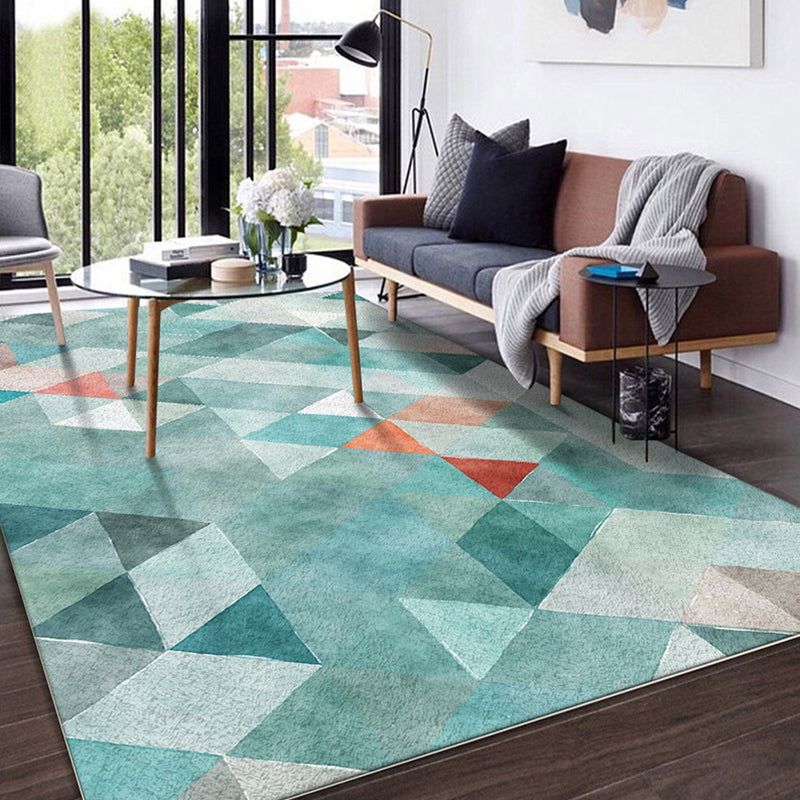 Multicolored Living Room Rug Modern Geometric 3D Illusion Rug Synthetics Non-Slip Backing Stain Resistant Machine Washable Area Rug Green Clearhalo 'Area Rug' 'Modern' 'Rugs' Rug' 2317400