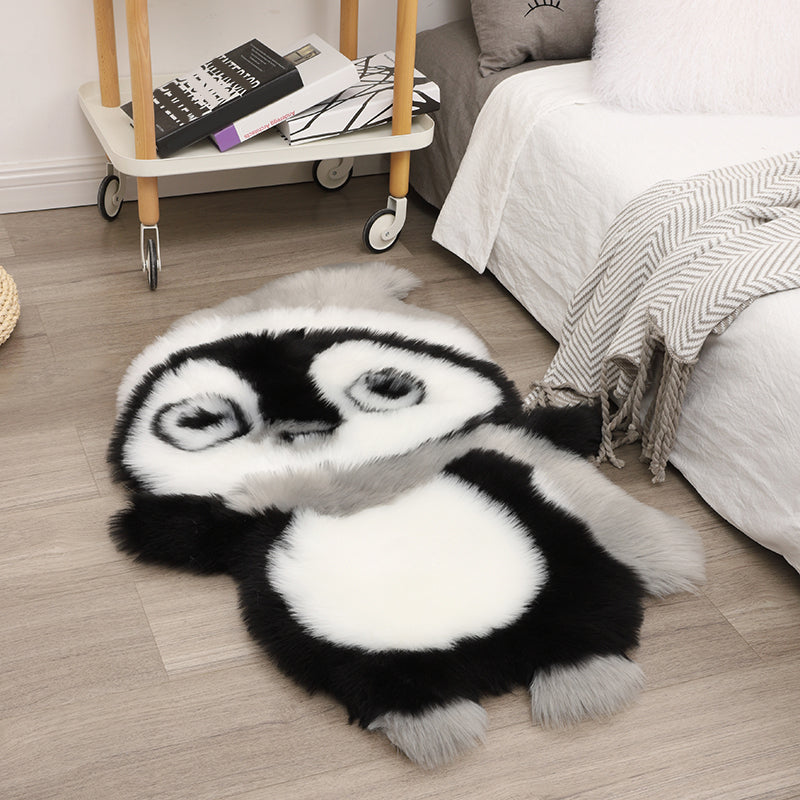 Calming Animal Print Rug Multi Color Cotton Blend Indoor Rug Non-Slip Backing Machine Washable Carpet for Decor Black 2' x 3'1" Clearhalo 'Area Rug' 'Casual' 'Rugs' Rug' 2317465