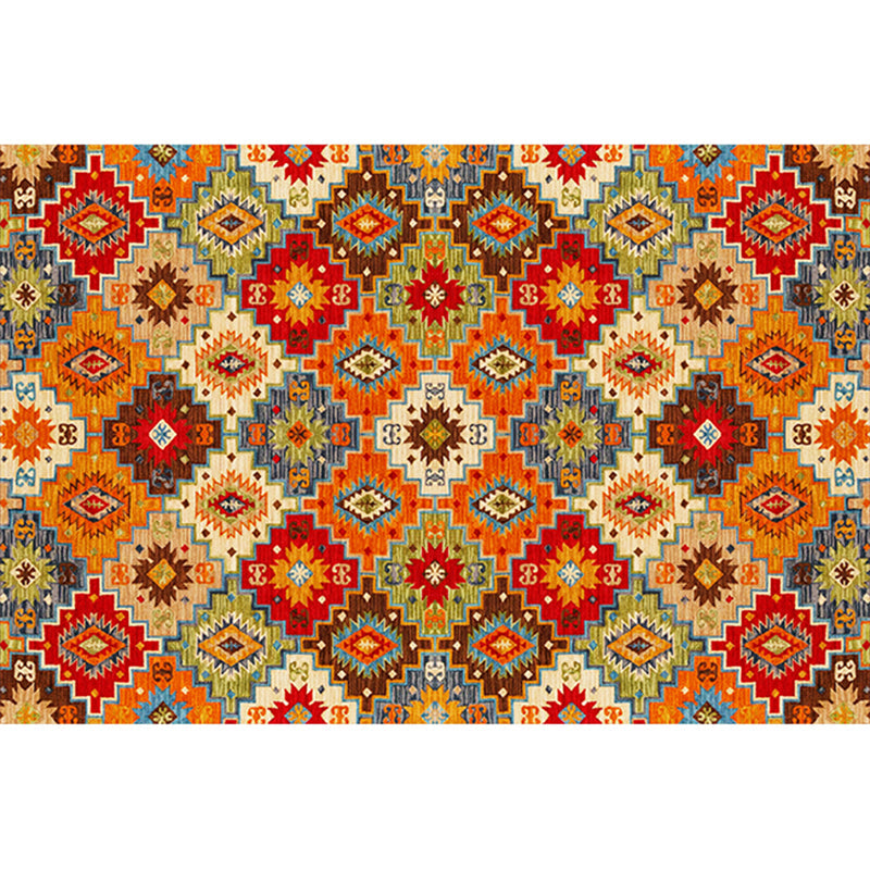 Boho-Chic Stripe Printed Rug Multi-Colored Polyster Area Rug Anti-Slip Backing Pet Friendly Area Carpet for Living Room Yellow-Red Clearhalo 'Area Rug' 'Bohemian' 'Rugs' Rug' 2317760