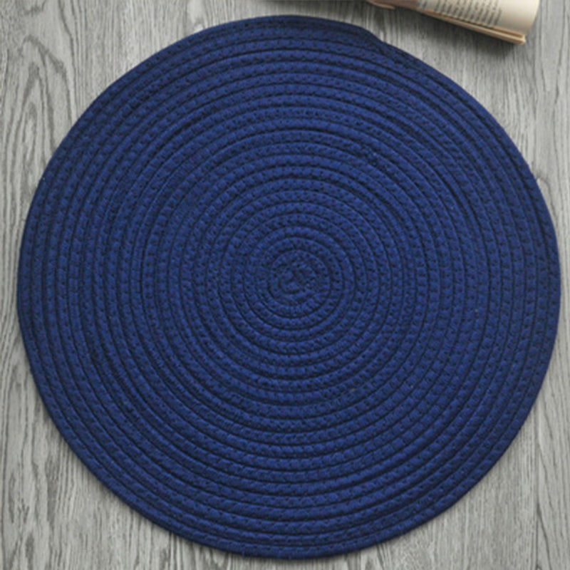 Simplicity Bedroom Rug Multi Color Solid Color Area Carpet Sisal Non-Slip Backing Machine Washable Indoor Rug Dark Blue Clearhalo 'Area Rug' 'Rug' 2317948