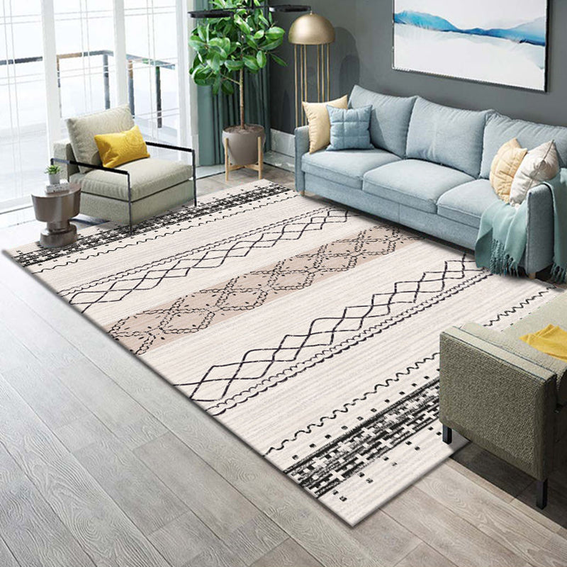 Western Parlor Rug Multi Color Geometric Print Area Carpet Polypropylene Easy Care Pet Friendly Washable Indoor Rug Khaki Clearhalo 'Area Rug' 'Rugs' 'Southwestern' Rug' 2318031