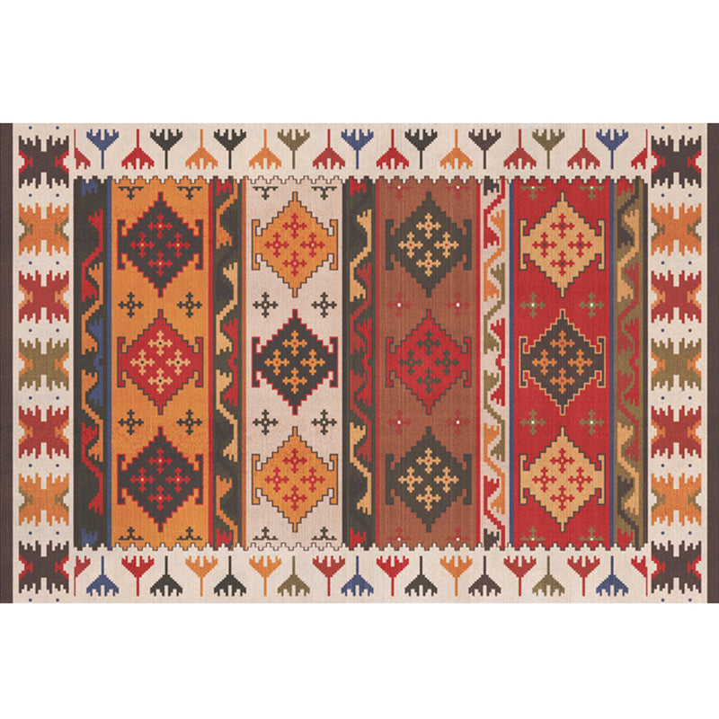 Red Southwestern Rug Polypropylene Geometric Pattern Area Carpet Non-Slip Backing Machine Washable Easy Care Indoor Rug for Parlor Red Clearhalo 'Area Rug' 'Rugs' 'Southwestern' Rug' 2318097