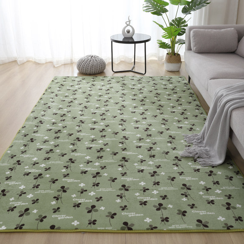 Casual Bedroom Rug Multi Color Solid Color Area Carpet Cotton Blend Non-Slip Pet Friendly Easy Care Indoor Rug Dark Army Green Clearhalo 'Area Rug' 'Casual' 'Rugs' Rug' 2325608