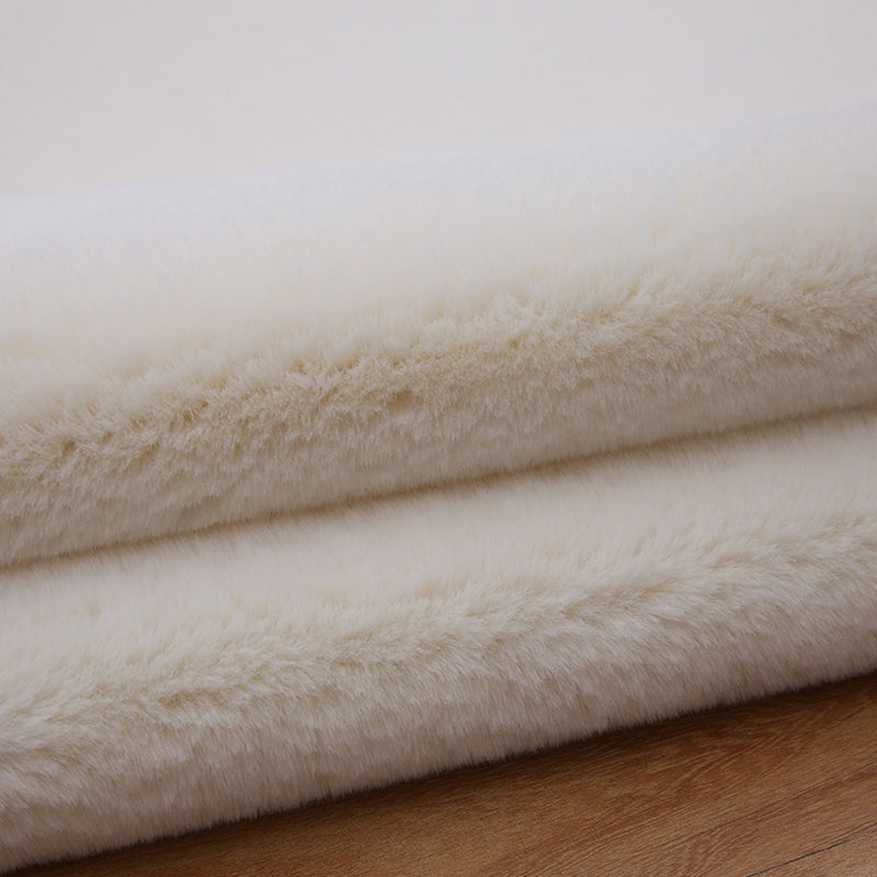 Multi Color Country Rug Cotton Blend Solid Color Area Carpet Anti-Slip Stain-Resistant Easy Care Indoor Rug for Room Gloss White Clearhalo 'Area Rug' 'Rug' 2325632