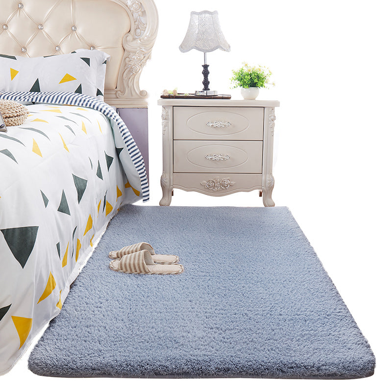 Modern Bedroom Rug Multi Color Solid Color Area Rug Cotton Blend Non-Slip Backing Easy Care Pet Friendly Carpet Clearhalo 'Area Rug' 'Casual' 'Rugs' Rug' 2325655