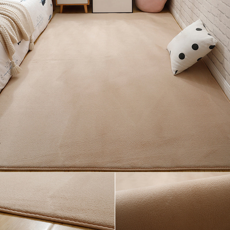 Minimalist Bedroom Rug Multi Color Solid Color Area Rug Cotton Blend Non-Slip Backing Stain-Resistant Easy Care Area Carpet Clearhalo 'Area Rug' 'Casual' 'Rugs' Rug' 2325683