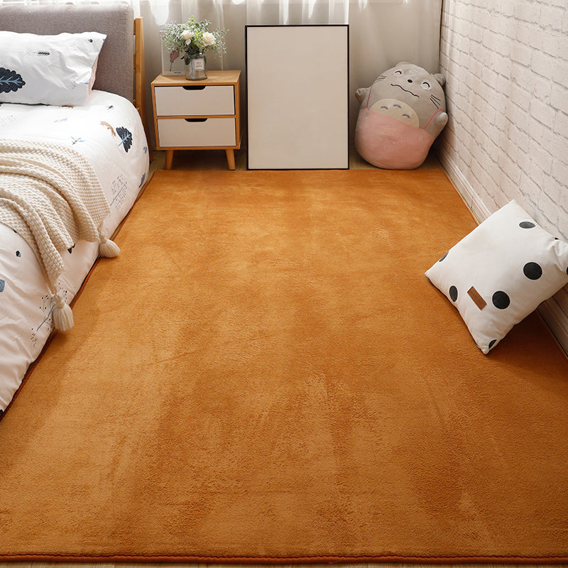 Minimalist Bedroom Rug Multi Color Solid Color Area Rug Cotton Blend Non-Slip Backing Stain-Resistant Easy Care Area Carpet Khaki Clearhalo 'Area Rug' 'Casual' 'Rugs' Rug' 2325688