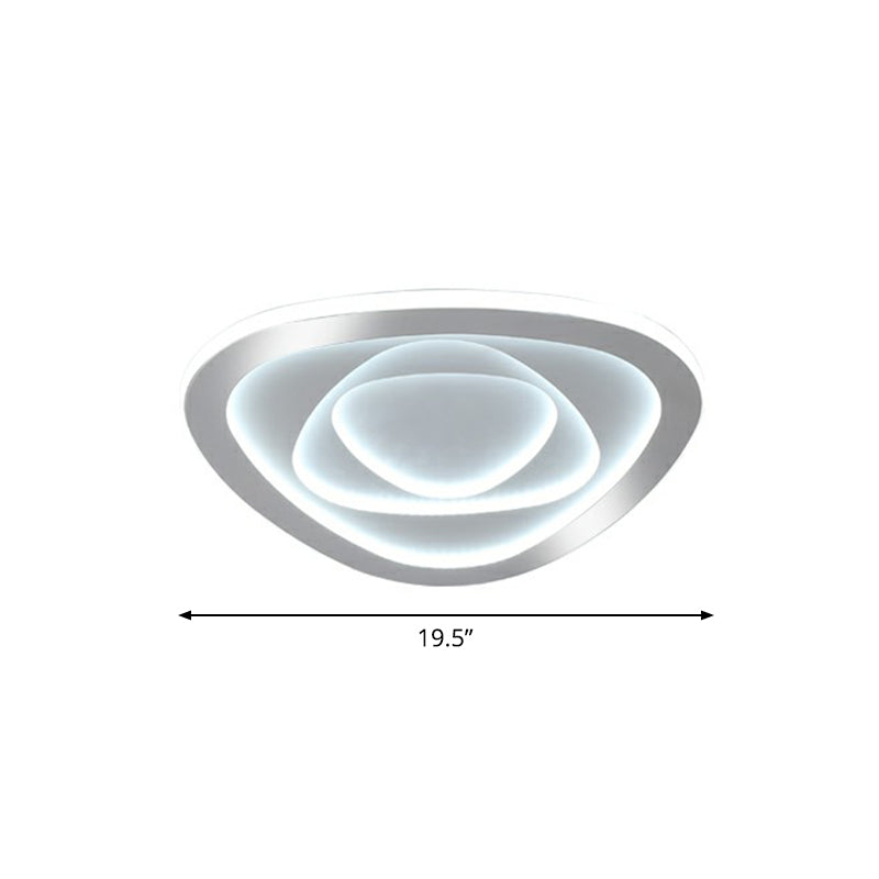 Concentric Acrylic Flush Ceiling Light Modern White Finish LED Flush Mount Lighting White White Triangle Clearhalo 'Ceiling Lights' 'Close To Ceiling Lights' 'Close to ceiling' 'Flush mount' Lighting' 2326736