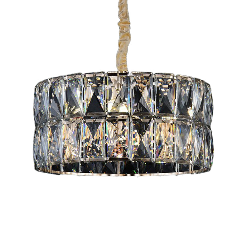 Clear Crystal Round Chandelier Lighting Modernist Multi Lights Black Hanging Ceiling Lamp for Living Room Clearhalo 'Ceiling Lights' 'Chandeliers' 'Clear' 'Industrial' 'Modern Chandeliers' 'Modern' 'Tiffany' 'Traditional Chandeliers' Lighting' 232675