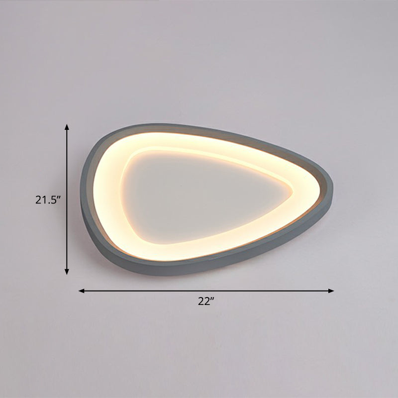 Droplet LED Ceiling Mount Light Minimalistic Metal Bedroom Flushmount Light in Dark Grey Dark Gray 22" Warm Clearhalo 'Ceiling Lights' 'Close To Ceiling Lights' 'Close to ceiling' 'Flush mount' Lighting' 2326791
