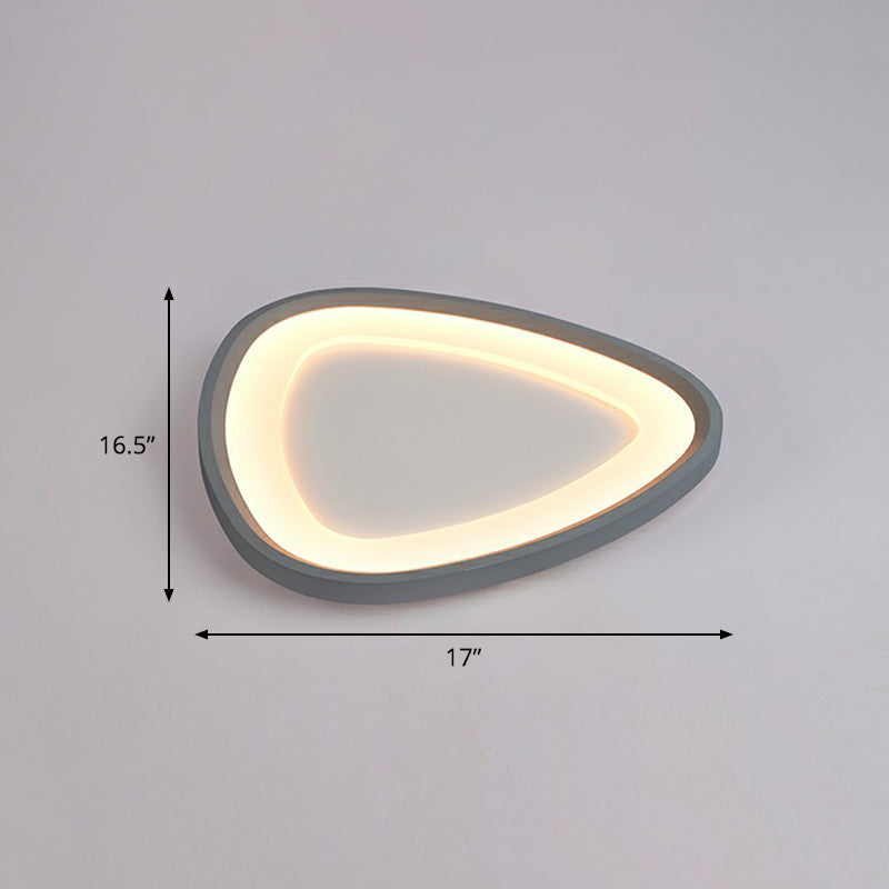 Droplet LED Ceiling Mount Light Minimalistic Metal Bedroom Flushmount Light in Dark Grey Dark Gray 17" Warm Clearhalo 'Ceiling Lights' 'Close To Ceiling Lights' 'Close to ceiling' 'Flush mount' Lighting' 2326792