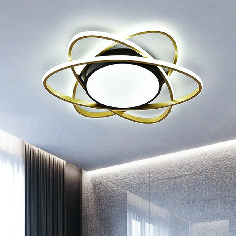 Metallic Floral Surface Mounted Led Ceiling Light Modern Black Flush Mount Light Fixture Clearhalo 'Ceiling Lights' 'Close To Ceiling Lights' 'Close to ceiling' 'Flush mount' Lighting' 2326843