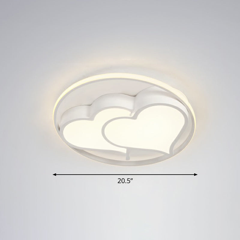 Ultrathin Bedroom Ceiling Mounted Fixture Acrylic Contemporary LED Flush Mount Lighting White Third Gear Loving Heart Clearhalo 'Ceiling Lights' 'Close To Ceiling Lights' 'Close to ceiling' 'Flush mount' Lighting' 2326898