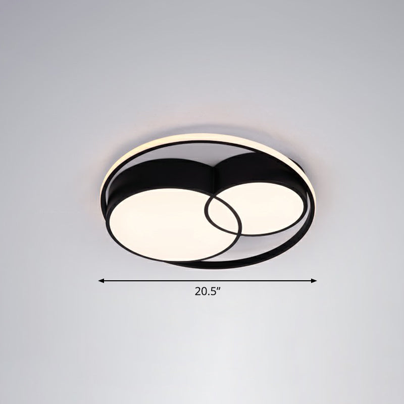 Ultrathin Bedroom Ceiling Mounted Fixture Acrylic Contemporary LED Flush Mount Lighting Black Third Gear Round Clearhalo 'Ceiling Lights' 'Close To Ceiling Lights' 'Close to ceiling' 'Flush mount' Lighting' 2326902