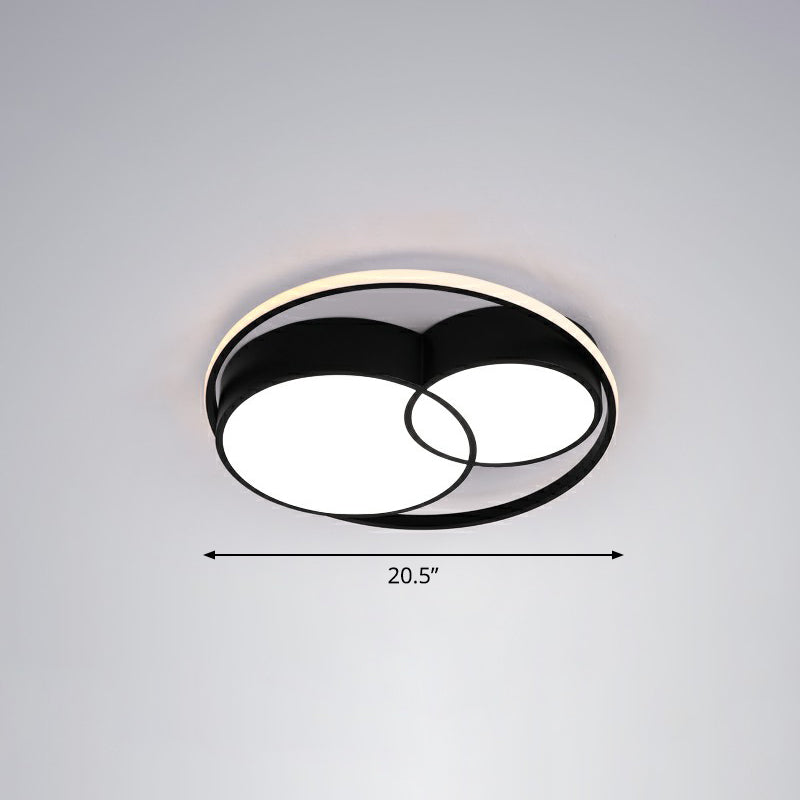 Ultrathin Bedroom Ceiling Mounted Fixture Acrylic Contemporary LED Flush Mount Lighting Black White Round Clearhalo 'Ceiling Lights' 'Close To Ceiling Lights' 'Close to ceiling' 'Flush mount' Lighting' 2326903