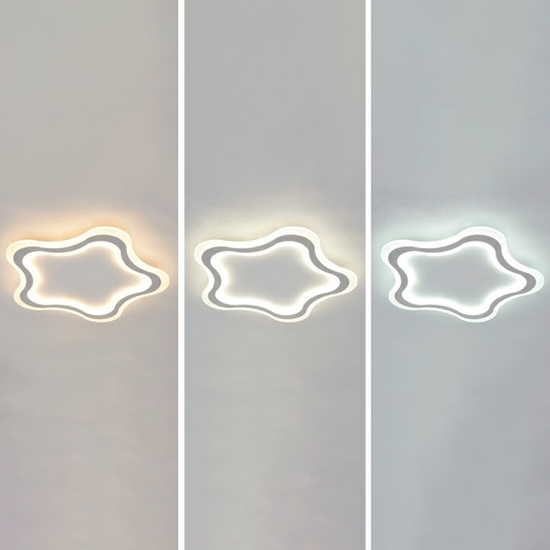 White Pentacle LED Flushmount Ceiling Lamp Cartoon Acrylic Flush Light for Child Room White 16" Third Gear Clearhalo 'Ceiling Lights' 'Close To Ceiling Lights' 'Close to ceiling' 'Flush mount' Lighting' 2326942