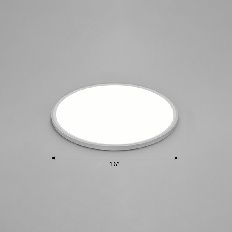 Ultrathin LED Ceiling Mount Fixture Simple Style Acrylic White Flushmount Lighting White 16" White Clearhalo 'Ceiling Lights' 'Close To Ceiling Lights' 'Close to ceiling' 'Flush mount' Lighting' 2327157