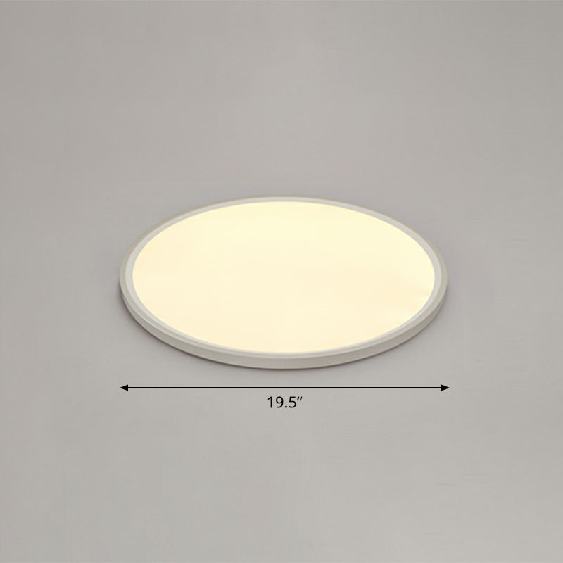 Ultrathin LED Ceiling Mount Fixture Simple Style Acrylic White Flushmount Lighting White 19.5" Warm Clearhalo 'Ceiling Lights' 'Close To Ceiling Lights' 'Close to ceiling' 'Flush mount' Lighting' 2327161