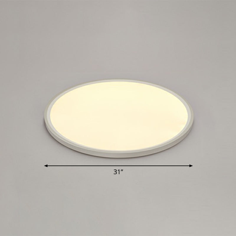 Ultrathin LED Ceiling Mount Fixture Simple Style Acrylic White Flushmount Lighting White 31" Warm Clearhalo 'Ceiling Lights' 'Close To Ceiling Lights' 'Close to ceiling' 'Flush mount' Lighting' 2327162
