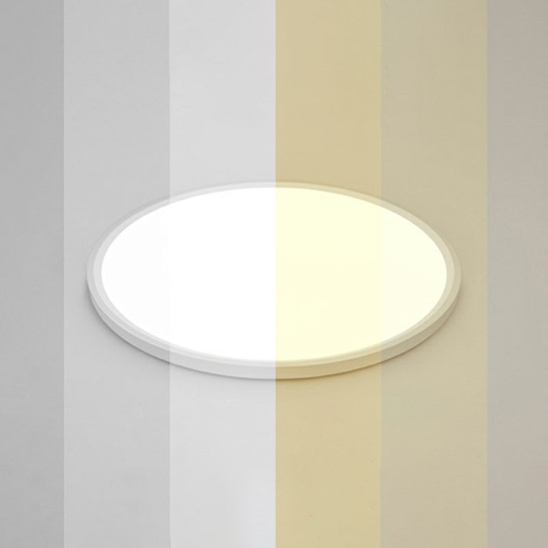 Ultrathin LED Ceiling Mount Fixture Simple Style Acrylic White Flushmount Lighting White 16" Remote Control Stepless Dimming Clearhalo 'Ceiling Lights' 'Close To Ceiling Lights' 'Close to ceiling' 'Flush mount' Lighting' 2327168