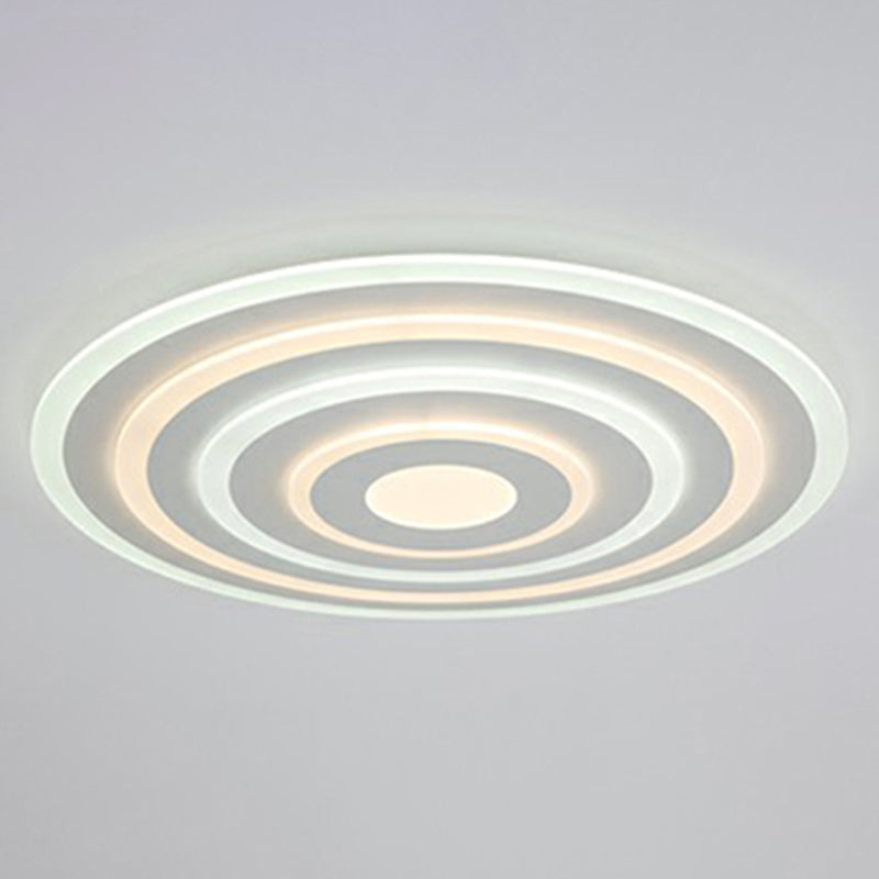 White Concentric Round Flushmount Simple Style Acrylic LED Flush Ceiling Light for Bedroom White 16" Third Gear Clearhalo 'Ceiling Lights' 'Close To Ceiling Lights' 'Close to ceiling' 'Flush mount' Lighting' 2327253