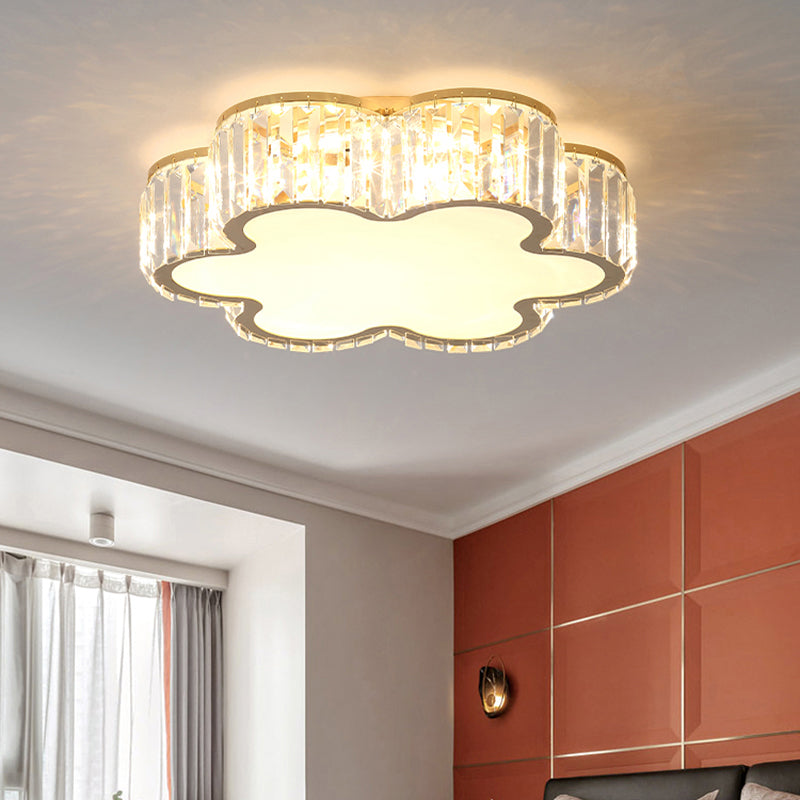 Champagne Geometric Shape Flushmount Light Simple Style Crystal LED Flush Ceiling Light Clearhalo 'Ceiling Lights' 'Close To Ceiling Lights' 'Close to ceiling' 'Flush mount' Lighting' 2327600