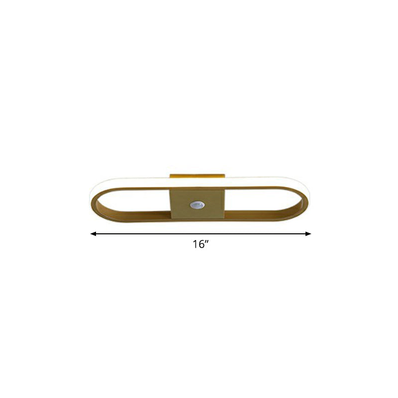 Geometric Shaped LED Ceiling Light Minimalism Metal Corridor Flush Mount Lighting Fixture Gold Oval Clearhalo 'Ceiling Lights' 'Close To Ceiling Lights' 'Close to ceiling' 'Semi-flushmount' Lighting' 2327705