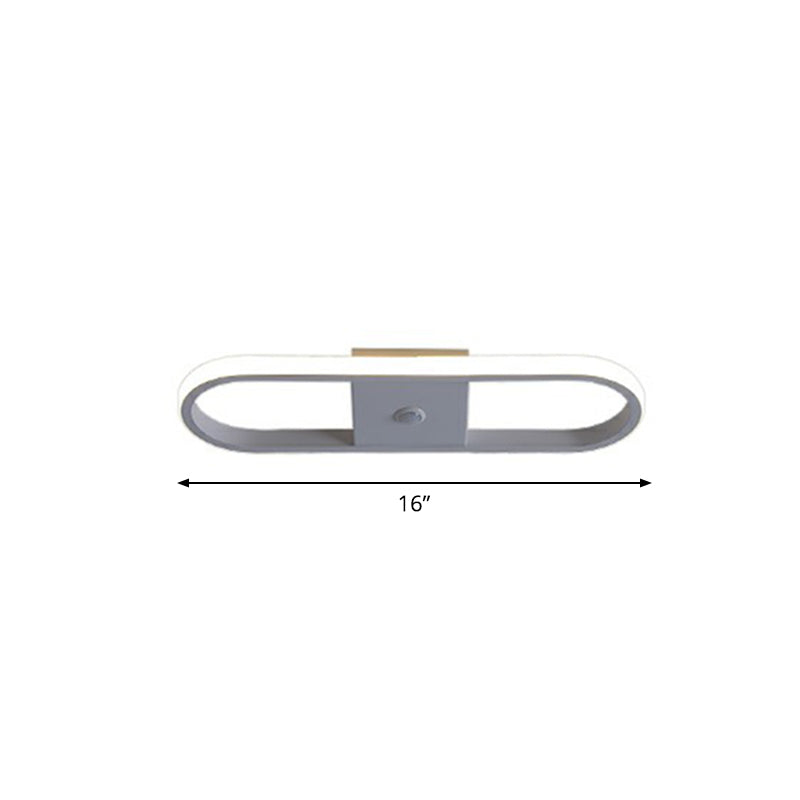 Geometric Shaped LED Ceiling Light Minimalism Metal Corridor Flush Mount Lighting Fixture White Oval Clearhalo 'Ceiling Lights' 'Close To Ceiling Lights' 'Close to ceiling' 'Semi-flushmount' Lighting' 2327706