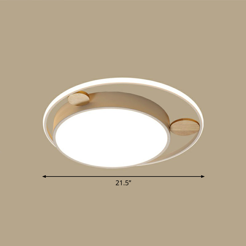 Minimalist Round Flush Mount LED Light Acrylic Bedroom Ceiling Flush Light in White White 21.5" Warm Clearhalo 'Ceiling Lights' 'Close To Ceiling Lights' 'Close to ceiling' 'Flush mount' Lighting' 2327819