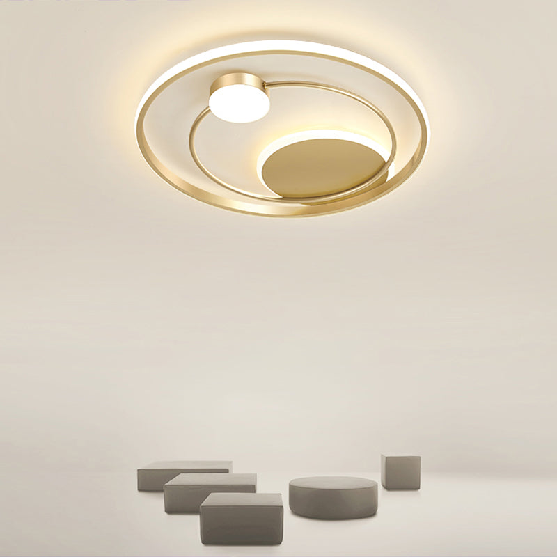 Minimalist Led Surface Mount Ceiling Light Gold Circular Flushmount with Acrylic Shade Clearhalo 'Ceiling Lights' 'Close To Ceiling Lights' 'Close to ceiling' 'Flush mount' Lighting' 2327840