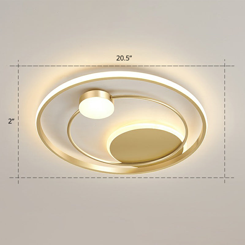 Minimalist Led Surface Mount Ceiling Light Gold Circular Flushmount with Acrylic Shade Gold 20.5" Warm Clearhalo 'Ceiling Lights' 'Close To Ceiling Lights' 'Close to ceiling' 'Flush mount' Lighting' 2327843