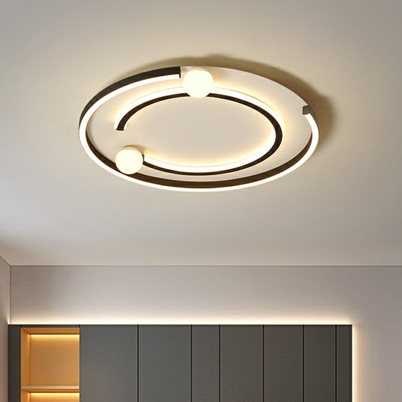 Geometric Bedroom LED Flush Light Acrylic Minimalistic Flush Ceiling Light in Black Clearhalo 'Ceiling Lights' 'Close To Ceiling Lights' 'Close to ceiling' 'Flush mount' Lighting' 2327928