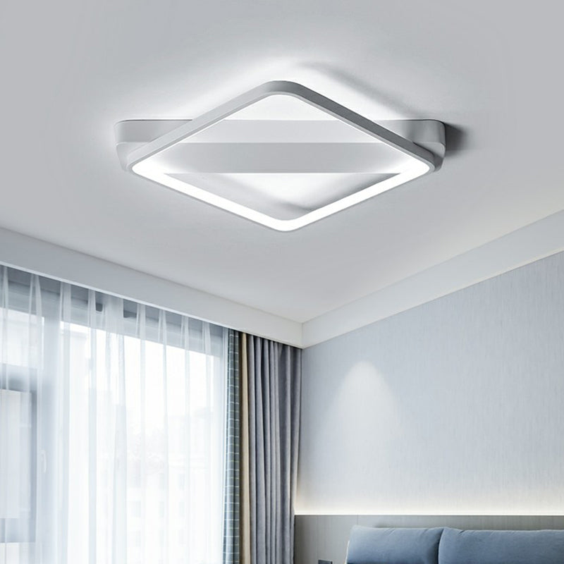 Minimalistic Geometric Led Flush Mount Light Fixture Acrylic Bedroom Ceiling Light in White Clearhalo 'Ceiling Lights' 'Close To Ceiling Lights' 'Close to ceiling' 'Flush mount' Lighting' 2327981