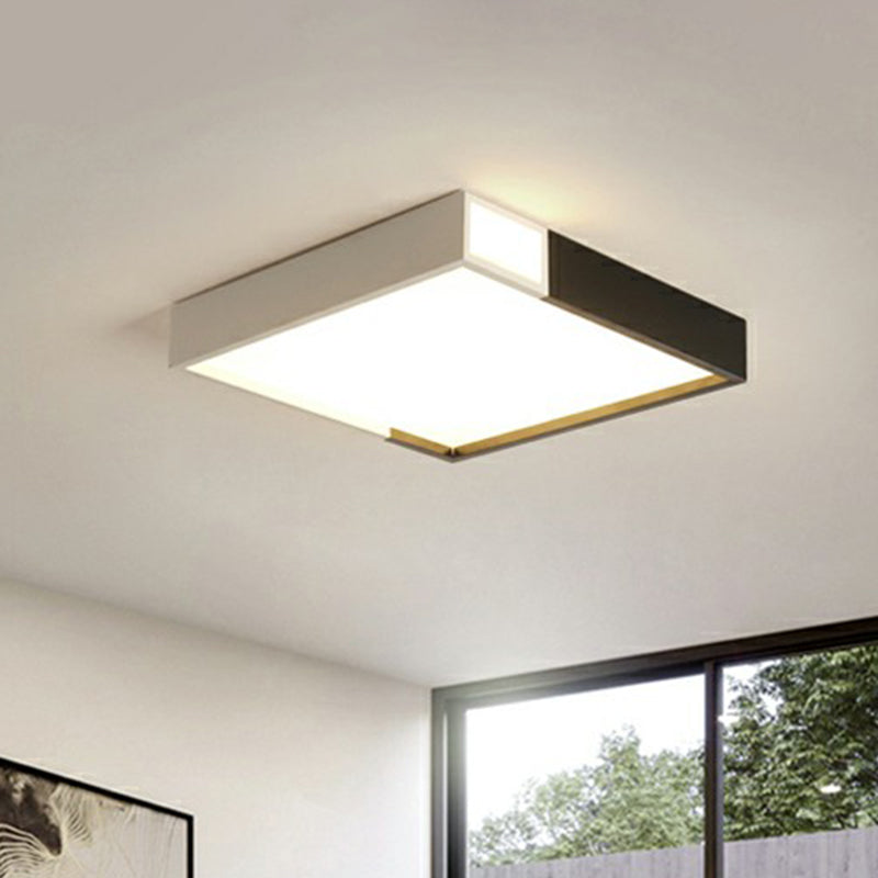 Bedroom Ceiling Mount Lighting Modern Black Flush Mount with Geometric Acrylic Shade Clearhalo 'Ceiling Lights' 'Close To Ceiling Lights' 'Close to ceiling' 'Flush mount' Lighting' 2328013