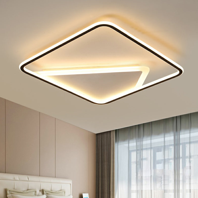 Square Ceiling Mount Light Fixture Simplicity Acrylic Black Flush Mount for Bedroom Clearhalo 'Ceiling Lights' 'Close To Ceiling Lights' 'Close to ceiling' 'Flush mount' Lighting' 2328162