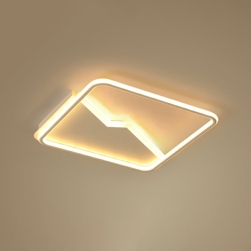Modern Square LED Ceiling Mount Lamp Aluminum Bedroom Flush Mounted Light Fixture White 18" Clearhalo 'Ceiling Lights' 'Close To Ceiling Lights' 'Close to ceiling' 'Flush mount' Lighting' 2328177