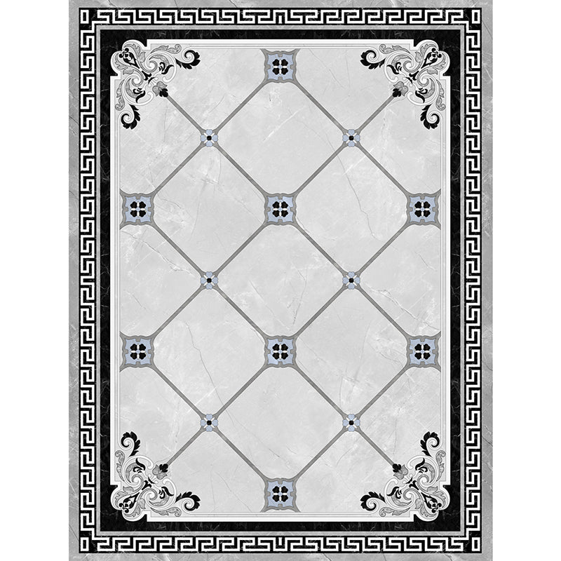 Formal Living Room Rug Multi Color Geometric Pattern Area Carpet Leather Non-Slip Backing Pet Friendly Easy Care Rug Grey Clearhalo 'Area Rug' 'Rugs' 'Vintage' Rug' 2333209