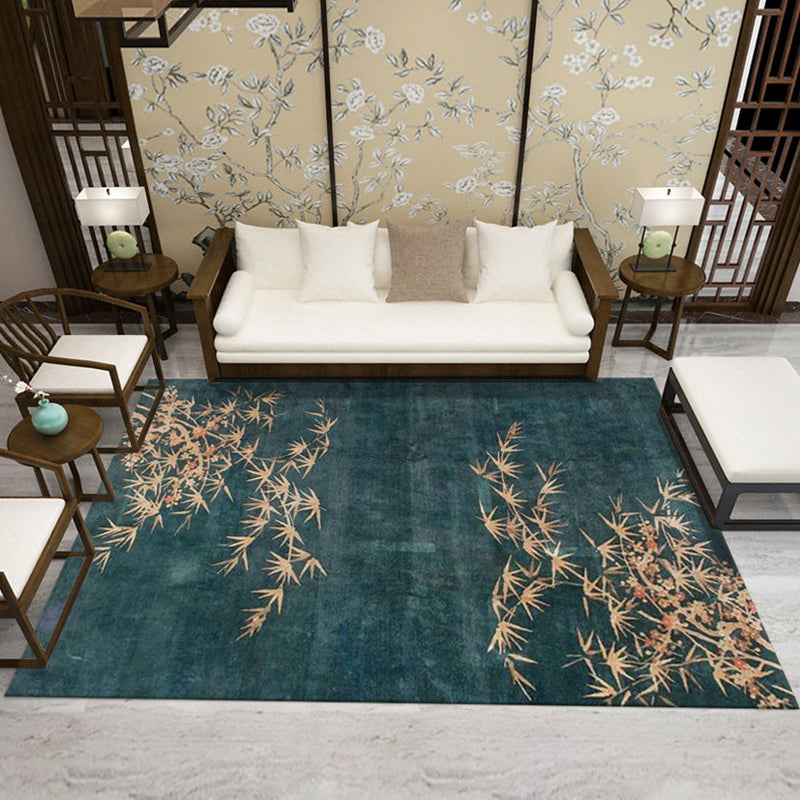 Formal Living Room Rug Multi Color Plant Print Indoor Rug Polypropylene Anti-Slip Backing Pet Friendly Carpet Dark Green Clearhalo 'Area Rug' 'Modern' 'Rugs' Rug' 2333251