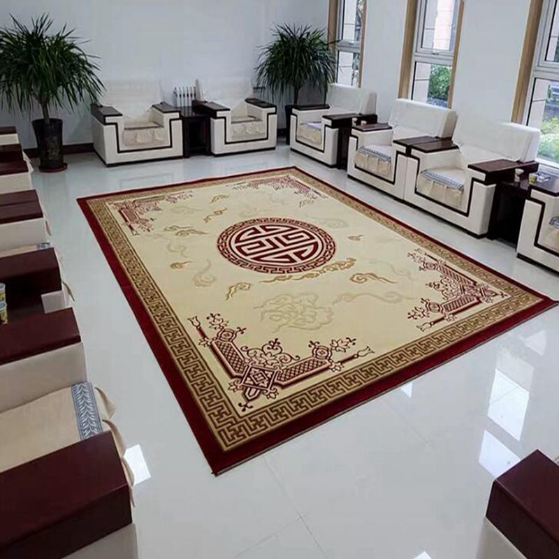 Oriental Living Room Rug Multi Color Geometric Patterned Indoor Rug Polypropylene Pet Friendly Anti-Slip Backing Carpet Beige Clearhalo 'Area Rug' 'Rug' 2334442