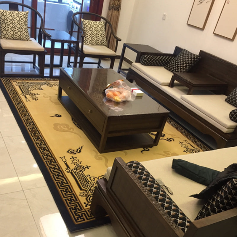 Oriental Living Room Rug Multi Color Geometric Patterned Indoor Rug Polypropylene Pet Friendly Anti-Slip Backing Carpet Yellow Clearhalo 'Area Rug' 'Rug' 2334444