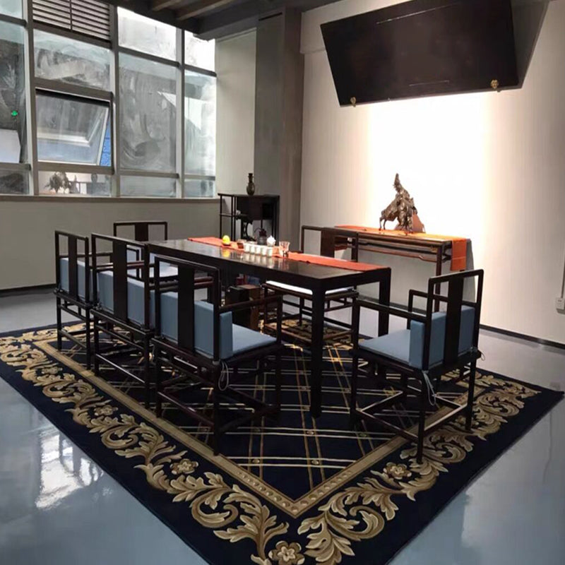 Oriental Living Room Rug Multi Color Geometric Patterned Indoor Rug Polypropylene Pet Friendly Anti-Slip Backing Carpet Black Clearhalo 'Area Rug' 'Rug' 2334448