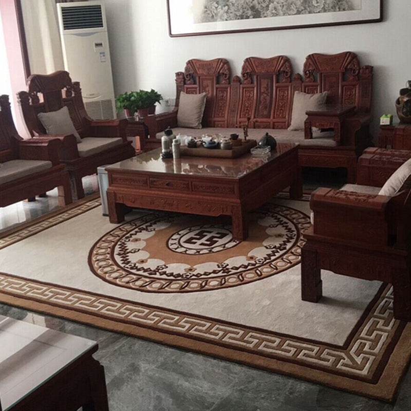 Oriental Living Room Rug Multi Color Geometric Patterned Indoor Rug Polypropylene Pet Friendly Anti-Slip Backing Carpet Light Brown Clearhalo 'Area Rug' 'Rug' 2334450