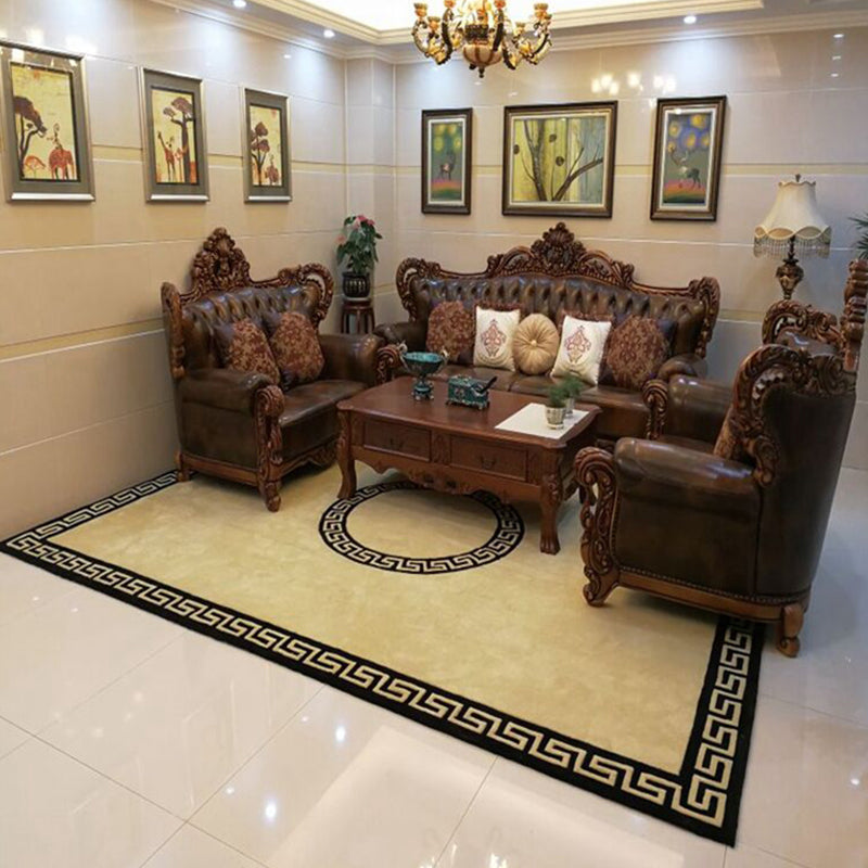 Oriental Living Room Rug Multi Color Geometric Patterned Indoor Rug Polypropylene Pet Friendly Anti-Slip Backing Carpet Light Yellow Clearhalo 'Area Rug' 'Rug' 2334454