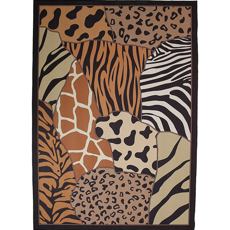 Brown Casual Rug Polypropylene Animal Printed Indoor Rug Non-Slip Backing Pet Friendly Area Carpet for Home Decoration Brown Clearhalo 'Area Rug' 'Casual' 'Rugs' Rug' 2335028