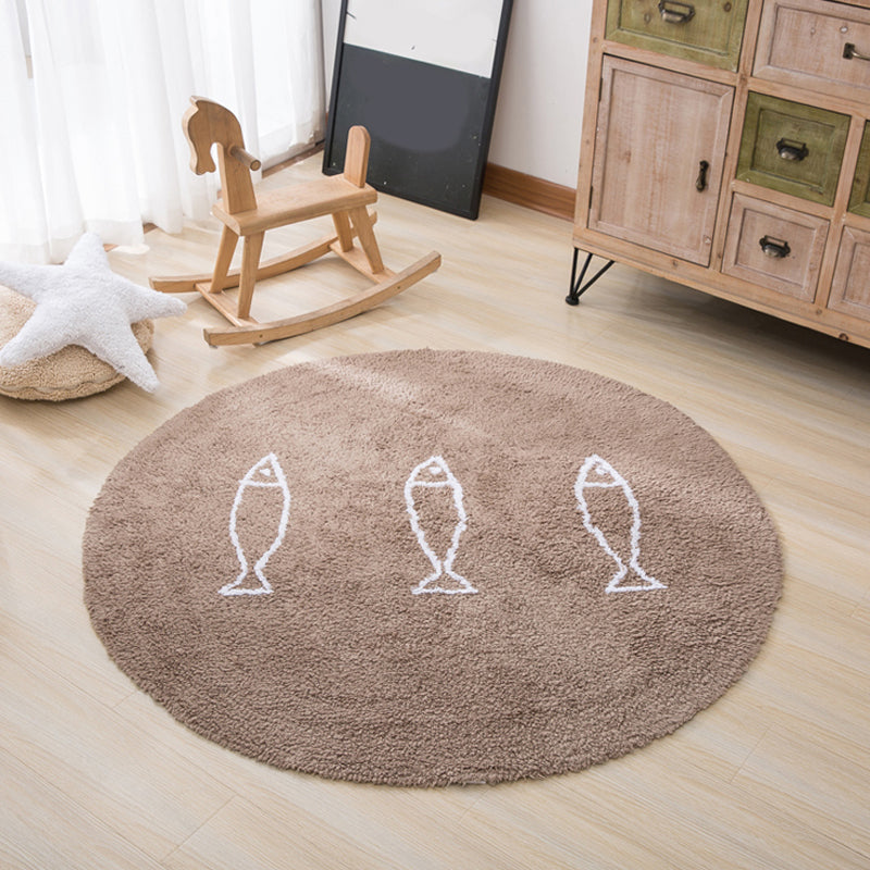 Casual Living Room Rug Multi Colored Cartoon Print Indoor Rug Anti-Slip Backing Pet Friendly Area Carpet Khaki Clearhalo 'Area Rug' 'Rug' 2335067