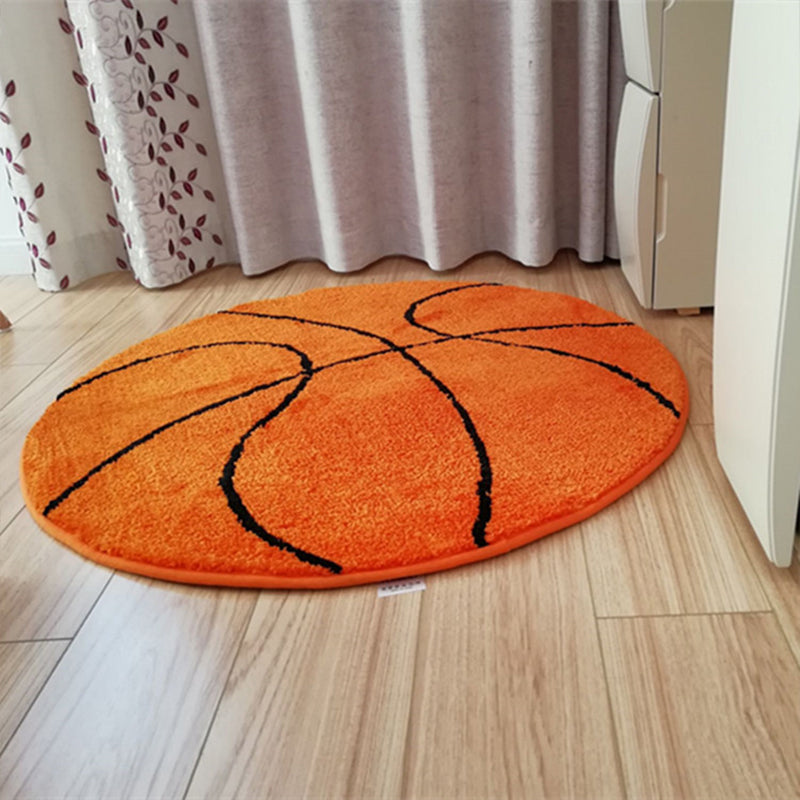 Casual Kids Bedroom Rug Multi Colored 3D Print Indoor Rug Polyster Anti-Slip Backing Pet Friendly Area Carpet Orange-Red 2'7" x 2'7" Clearhalo 'Area Rug' 'Rug' 2335075