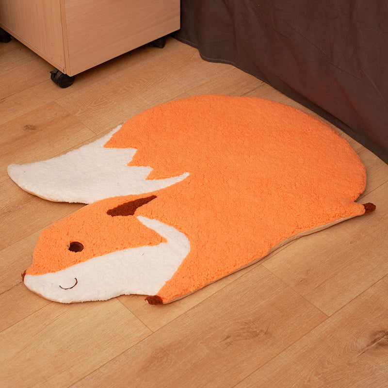 Casual Bedroom Rug Multi Colored Cartoon Printed Area Carpet Lamb Wool Non-Slip Backing Pet Friendly Indoor Rug Orange 2'1" x 3' Clearhalo 'Area Rug' 'Rug' 2335180